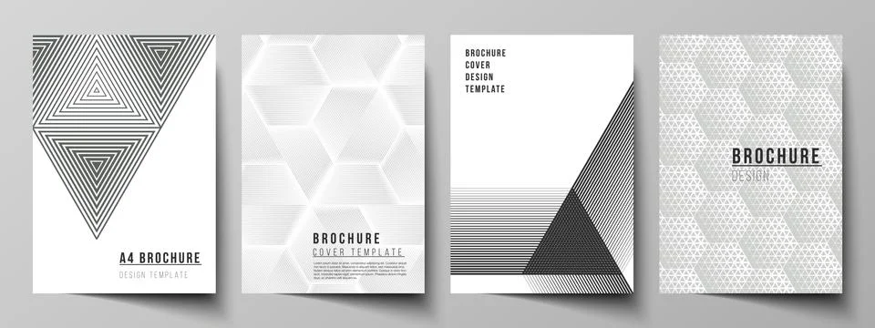 Vector layout of A4 format modern cover mockups design templates for brochure Stock Illustration