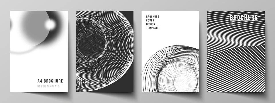 Vector layout of A4 format modern cover mockups design templates for brochure 스톡 일러스트