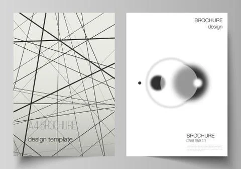 Vector layout of A4 format modern cover mockups design templates for brochure Stock Illustration