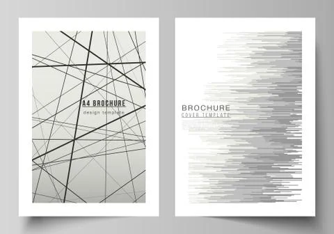 Vector layout of A4 format modern cover mockups design templates for brochure Stock Illustration