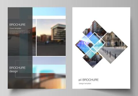 The vector layout of A4 format modern cover mockups design templates for Stock Illustration