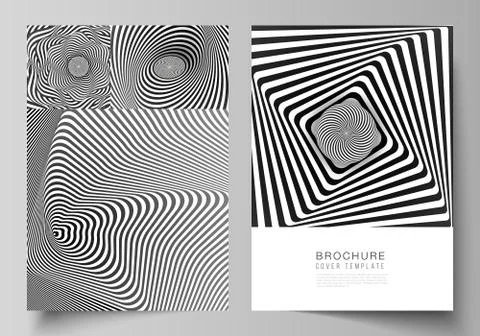 Vector layout of A4 format modern cover mockups design templates for brochure Stock Illustration