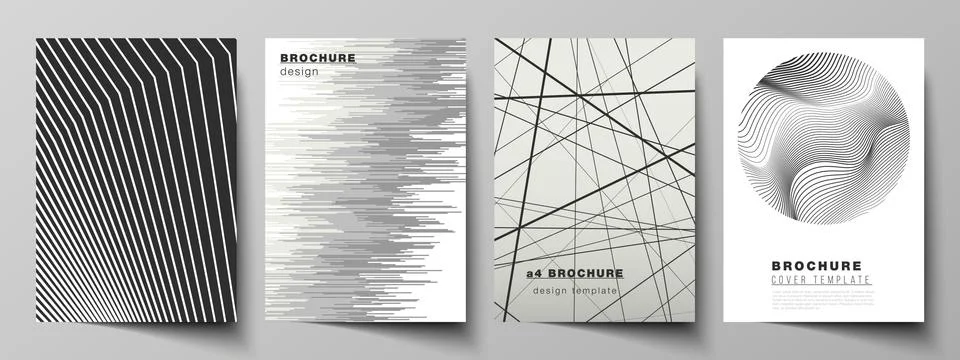 Vector layout of A4 format modern cover mockups design templates for brochure Stock Illustration