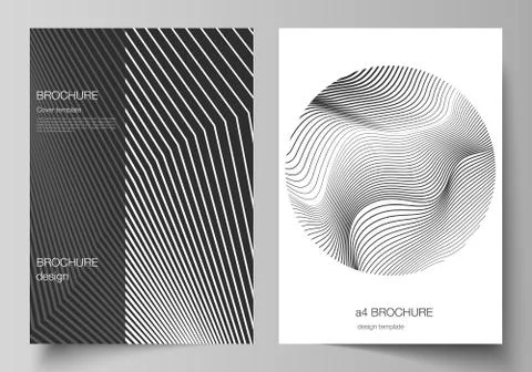 Vector layout of A4 format modern cover mockups design templates for brochure Stock Illustration
