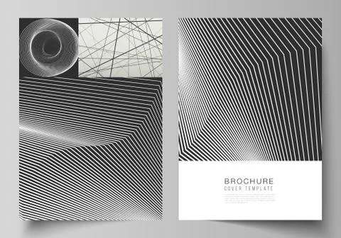 Vector layout of A4 format modern cover mockups design templates for brochure Stock Illustration
