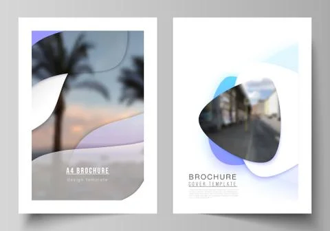 Vector layout of A4 format modern cover mockups design templates for brochure Stock Illustration