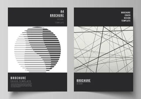 Vector layout of A4 format modern cover mockups design templates for brochure Stock Illustration