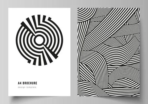 Vector layout of A4 format modern cover mockups design template for brochure Stock Illustration