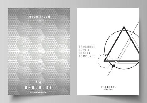 Vector layout of A4 format modern cover mockups design templates for brochure Stock Illustration