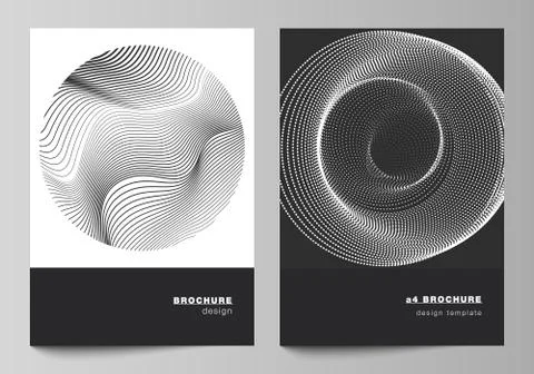Vector layout of A4 format modern cover mockups design templates for brochure Stock Illustration