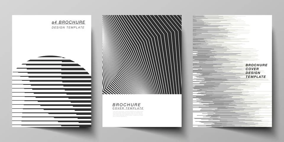 Vector layout of A4 format modern cover mockups design templates for brochure Stock Illustration