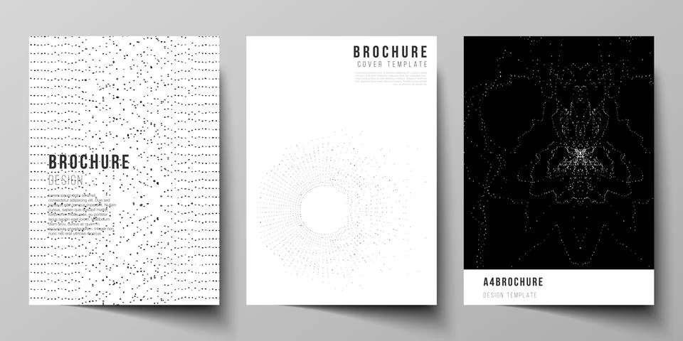 The vector layout of A4 format modern cover mockups design templates for broc Illustrazione stock