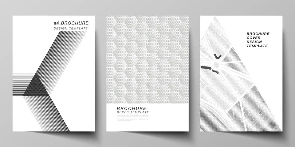Vector layout of A4 format modern cover mockups design templates for brochure Stock Illustration