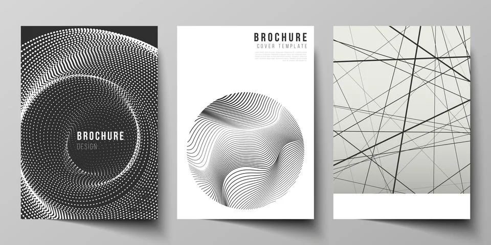 Vector layout of A4 format modern cover mockups design templates for brochure Stock Illustration