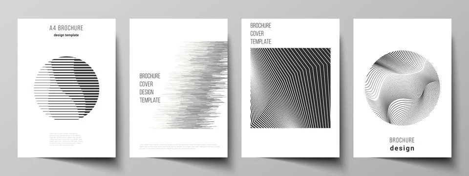 Vector layout of A4 format modern cover mockups design templates for brochure Stock Illustration