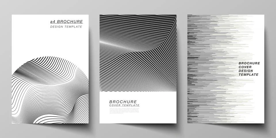 Vector layout of A4 format modern cover mockups design templates for brochure Stock Illustration