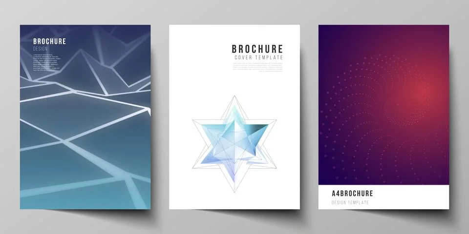Vector layout of A4 format modern cover mockups design templates for brochure Stock Illustration
