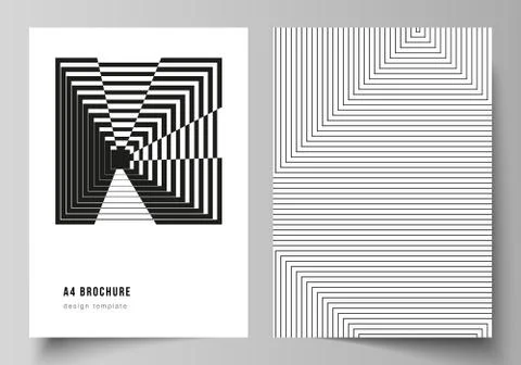 Vector layout of A4 format modern cover mockups design template for brochure Stock Illustration
