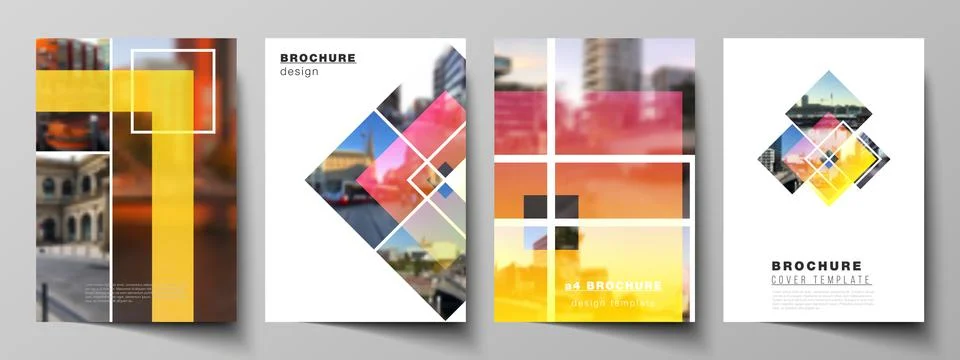 The vector layout of A4 format modern cover mockups design templates for Stock Illustration