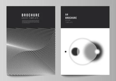 Vector layout of A4 format modern cover mockups design templates for brochure Stock Illustration