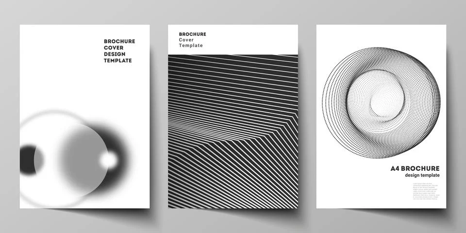 Vector layout of A4 format modern cover mockups design templates for brochure Stock Illustration