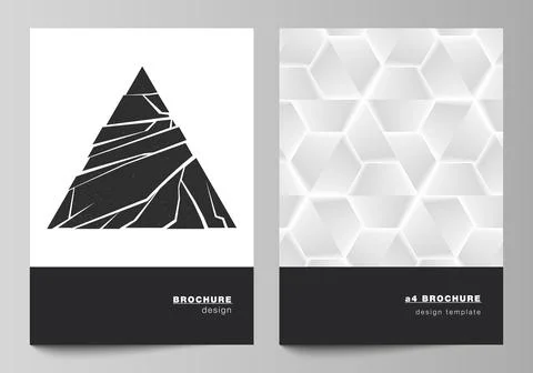 Vector layout of A4 format modern cover mockups design templates for brochure Stock Illustration