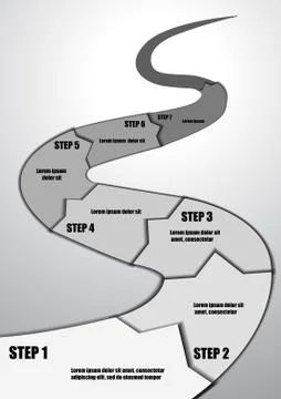 Vector : Layout and space for text each step Illustrazione stock