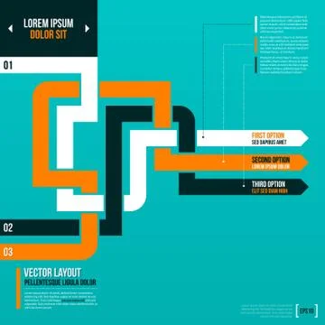 Vector layout with crossing lines and arrows on turquoise background. EPS10 Stock Illustration