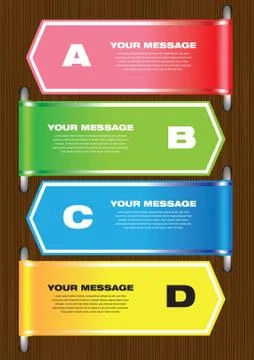 Vector Layout Design With Colorful Direction Sign Ilustração Stock