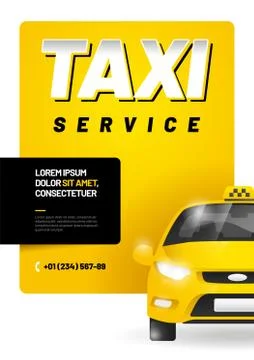 Vector layout design template for advertising taxi service. Stock Illustration
