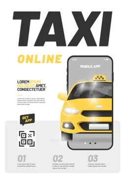Vector layout design template for advertising taxi service. Stock Illustration