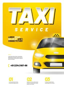 Vector layout design template for advertising taxi service. Illustrazione stock