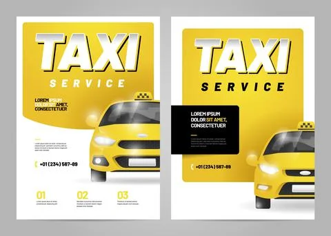 Vector layout design template for advertising taxi service. Stock Illustration