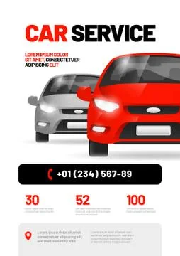 Vector layout design template for car wash service. Stock Illustration