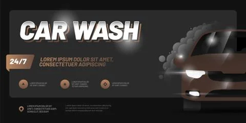 Vector layout design template for car wash service. Stock Illustration