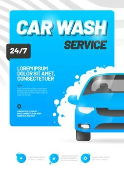Vector layout design template for car wash service. Stock Illustration