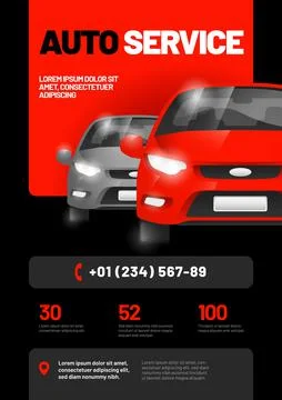 Vector layout design template for car wash service. Stock Illustration