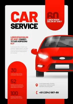 Vector layout design template for car wash service. Stock Illustration