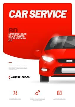 Vector layout design template for car wash service. Stock Illustration