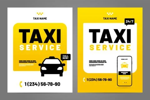 Vector layout design template for taxi service. Stock Illustration