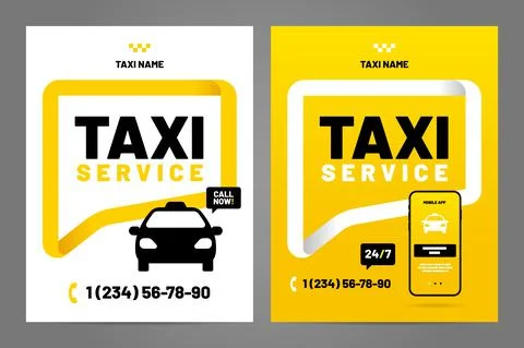 Vector layout design template for taxi service. Stock Illustration