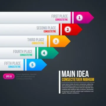 Vector layout with five options. Stock Illustration