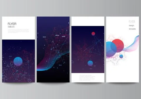 Vector layout of flyer, banner templates for website design, vertical flyer Illustrazione stock