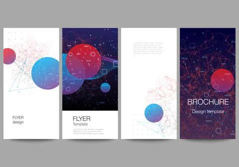 Vector layout of flyer, banner templates for website design, vertical flyer Illustrazione stock