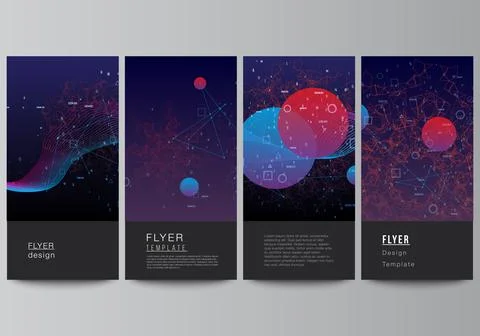 Vector layout of flyer, banner templates for website design, vertical flyer Illustrazione stock