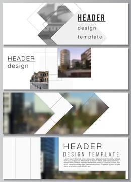 Vector layout of headers, banner design templates with geometric simple shapes Stock Illustration