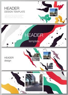 Vector layout of headers, banner design templates for website footer design Stock Illustration