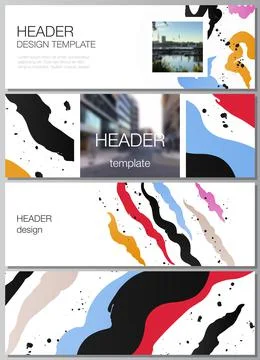 Vector layout of headers, banner design templates for website footer design Stock Illustration