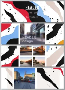Vector layout of headers, banner design templates for website footer design Stock Illustration