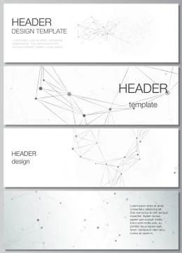Vector layout of headers, banner templates for website footer design, horizontal Stock Illustration